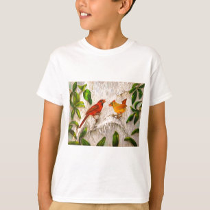 T-shirt Badine des oiseaux de cardinal d'habillement