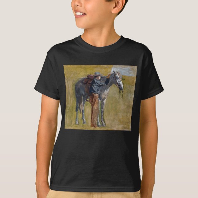 T-shirt Badlands américains : Vieux West Cowboy avec cheva (Devant)