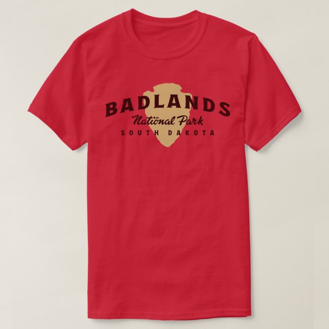 T-shirt Badlands National Park Arche Texte Brown (Design devant)