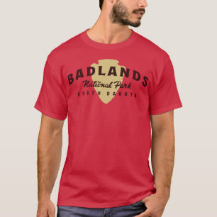 T-shirt Badlands National Park Arche Texte Brown