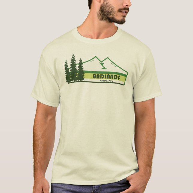 T-shirt Badlands National Park Green Stripes (Devant)