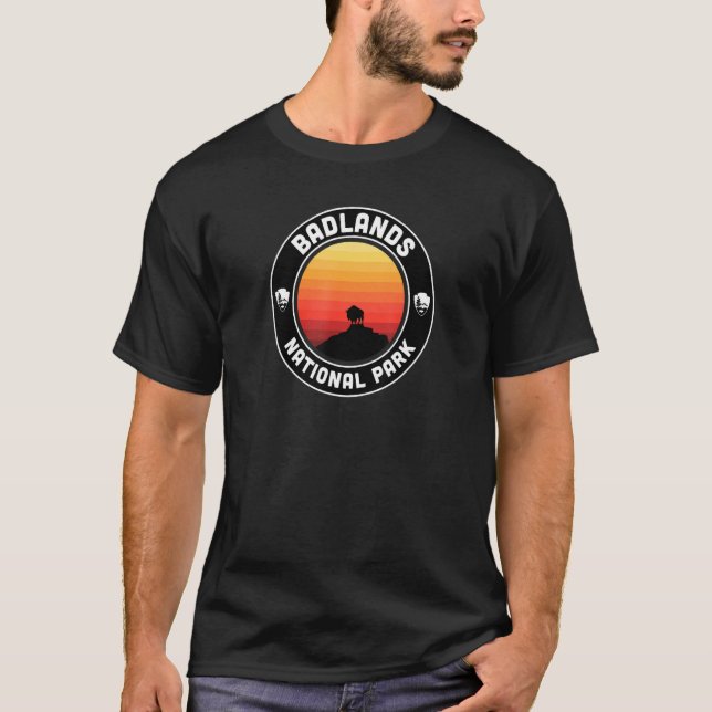 T-shirt Badlands National Park T-Shirt- Round Badge Design (Devant)