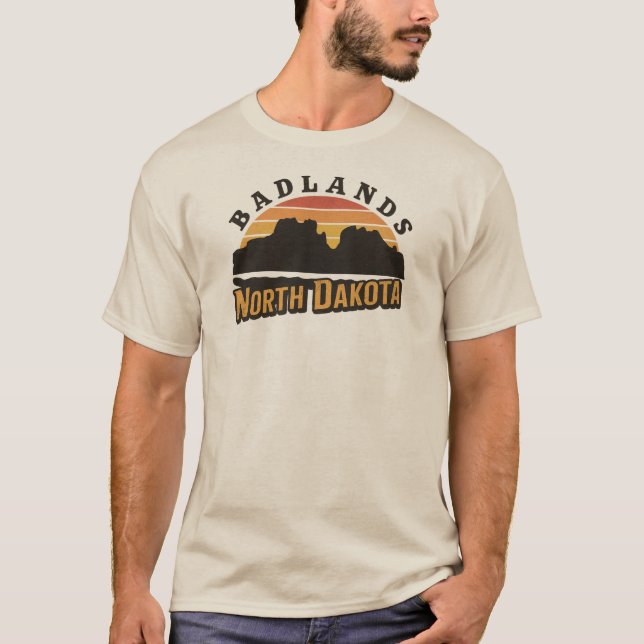 T-shirt Badlands North Dakota Retro (Devant)