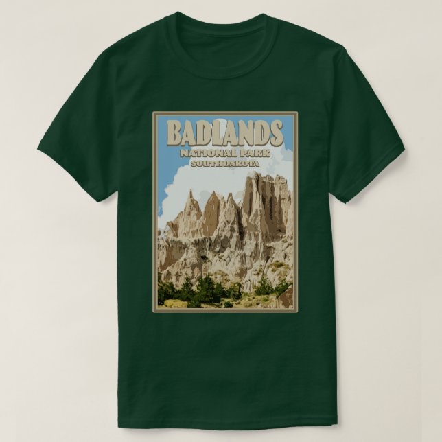 T-shirt Badlands US National Park Dakota du Sud (Design devant)