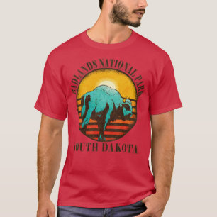 T-shirt Badlands US National Park South Dakota Bison Hikin