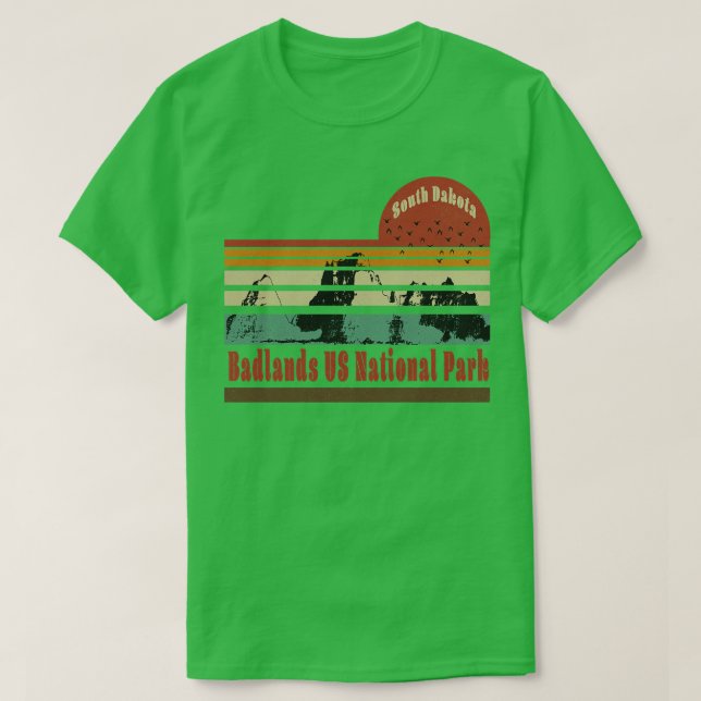 T-shirt Badlands US National Park South Dakota Distants (Design devant)
