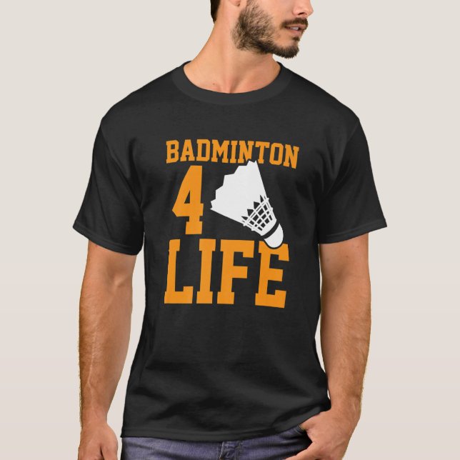 T-shirt Badminton 4 Life Graphic Joueur Badminton Shuttlec (Devant)