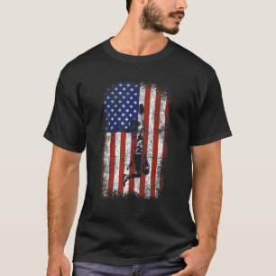 T-shirt Badminton American Flag Patriotique Badminton 4th 