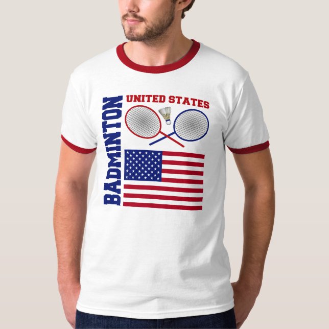 T-shirt Badminton des Etats-Unis (Devant)