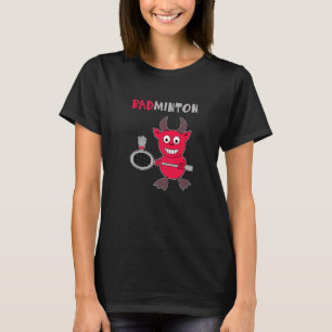 T-shirt Badminton Diable Badminton Joueur Shuttlecock Spor