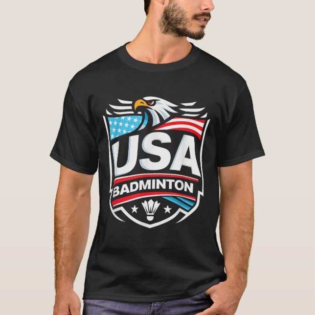 T-shirt Badminton États-Unis (Devant)