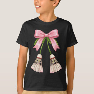 T-shirt Badminton Filles Femmes Coquette Rose Arc Badminto