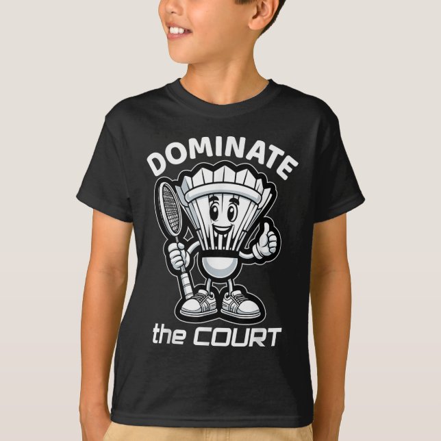 T-shirt Badminton Forever Cartoon Shuttle Et Racket Graphe (Devant)