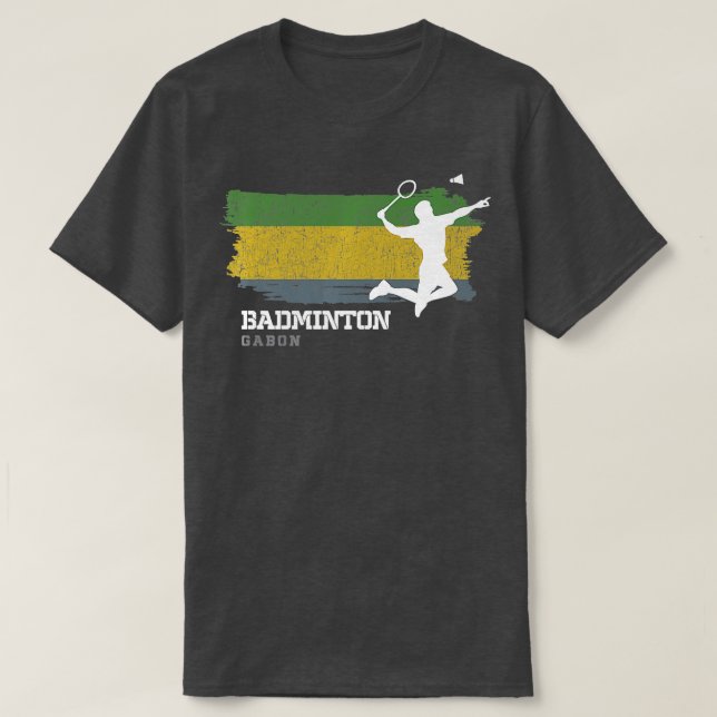 T-shirt Badminton Gabon Joueur de jeux Net Badminton 1 (Design devant)