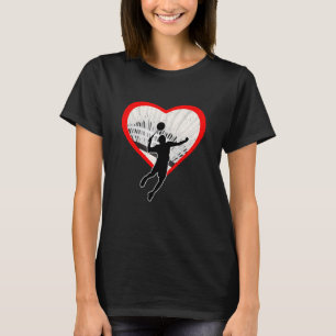 T-shirt Badminton Heart Sport Love Anti Valentines Day