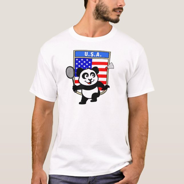 T-shirt Badminton Panda (Devant)
