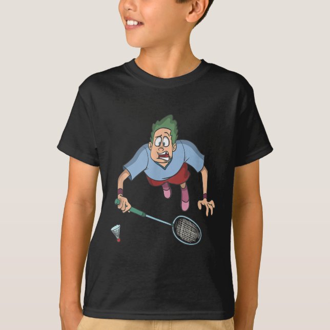 T-shirt Badminton Player Jumping  (Devant)