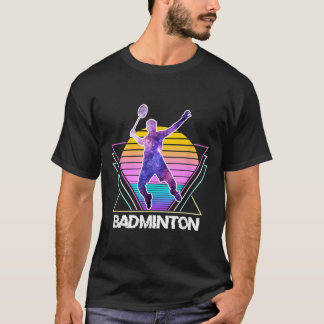 T-shirt Badminton Player Sports Retro Vintage Vaporwave 90