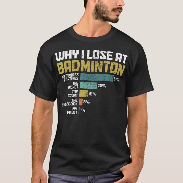 T-shirt Badminton Player Why I Lose At Badminton Funny (Devant)