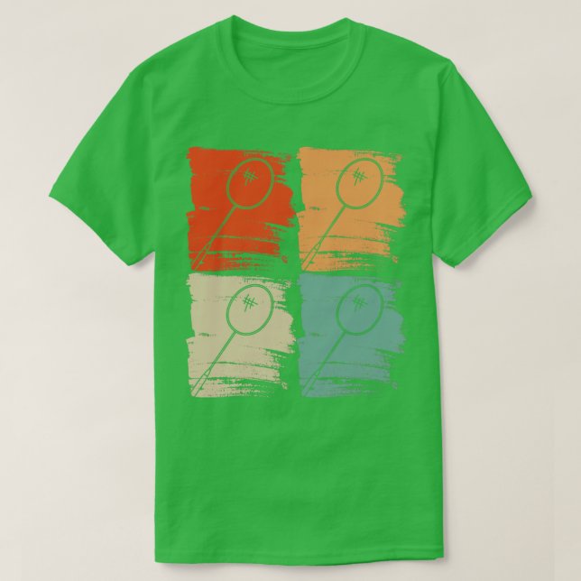 T-shirt Badminton Racket Badminton Retro (Design devant)