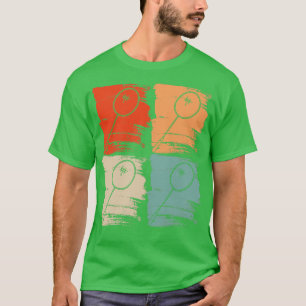T-shirt Badminton Racket Badminton Retro