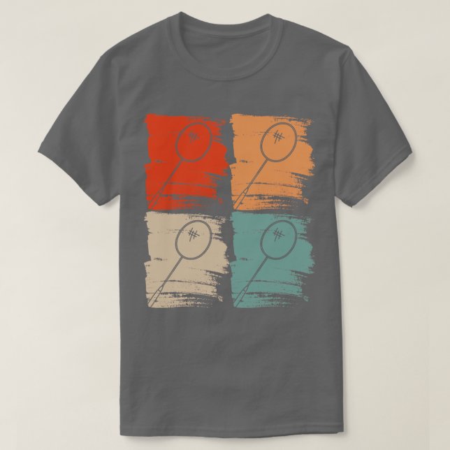 T-shirt Badminton Racket Badminton Retro (Design devant)
