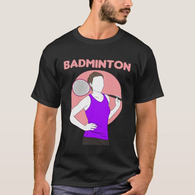 T-shirt Badminton Racquet Sport Woman Girl Strokes  1 (Devant)