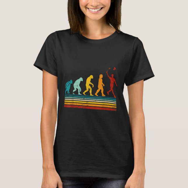 T-shirt Badminton Rétro Avec Évolution Du Volant Darwin  (Devant)