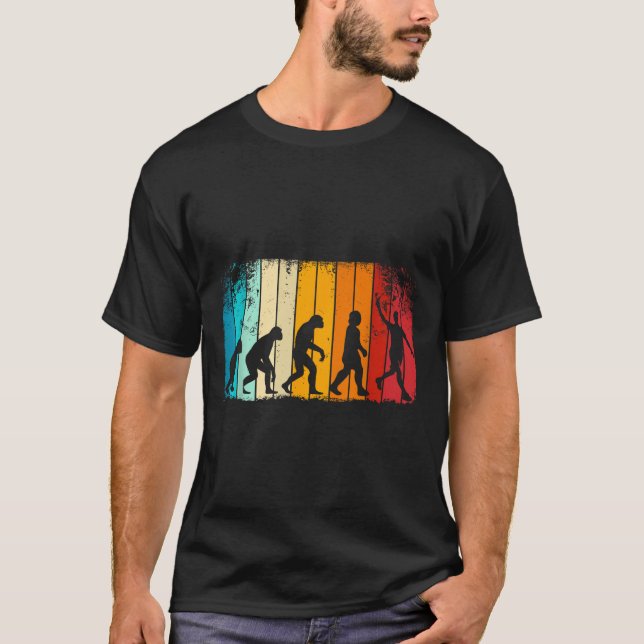 T-shirt Badminton Rétro Avec Évolution Du Volant Darwin  (Devant)