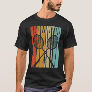 T-shirt Badminton Rétro Et Shuttlecock