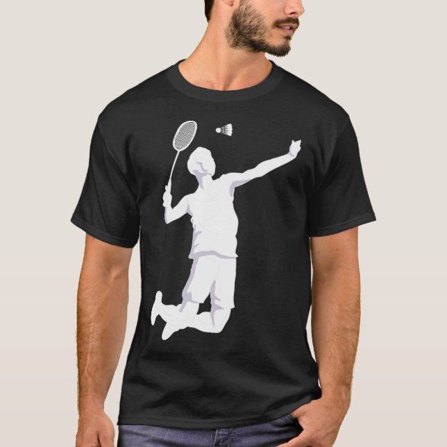 T-shirt Badminton Shuttlecock Style blaiton blaireau (Devant)