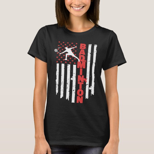 T-shirt Badminton Team American Flag USA Badminton (Devant)