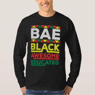 T-shirt Bae Black Éduqué Noir Histoire Mois Hommes Et Femm