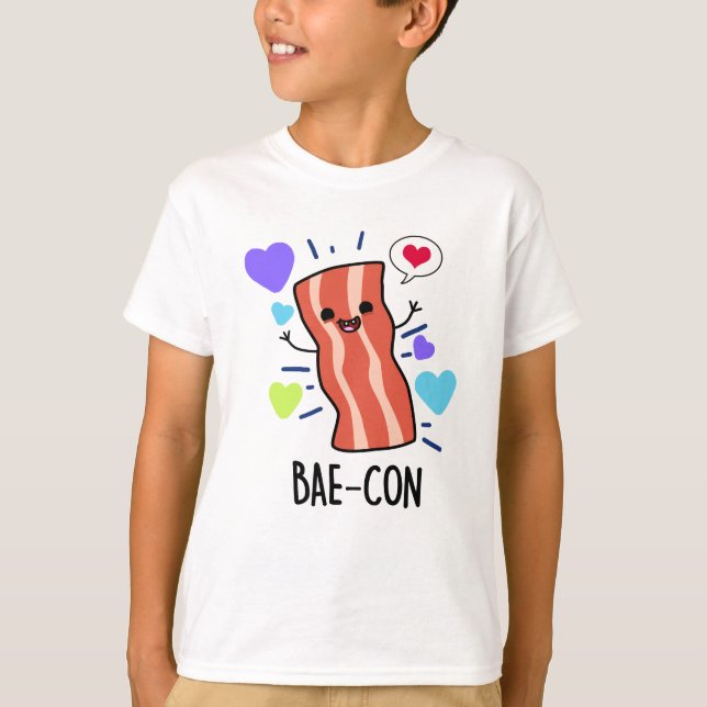 T-shirt Bae-con Funny Bacon Pun (Devant)