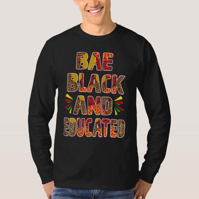 T-shirt Bae Noir Et Éduqués Hommes Femmes Noir Histoire Lu (Devant)