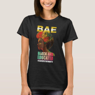 T-shirt BAE Noir et instruit Histoire Noire Queen Melanin