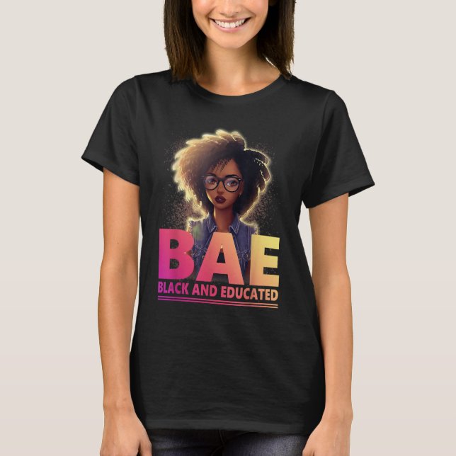 T-shirt BAE Noir et instruit Mois de l'histoire des Noirs (Devant)
