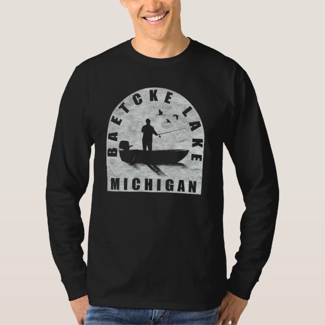 T-shirt Baetcke Lake Fishing Michigan (Devant)