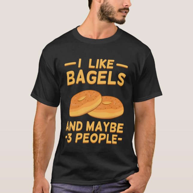 T-shirt Bagel Breakfast New York Snacks Healthy Sandwich (Devant)
