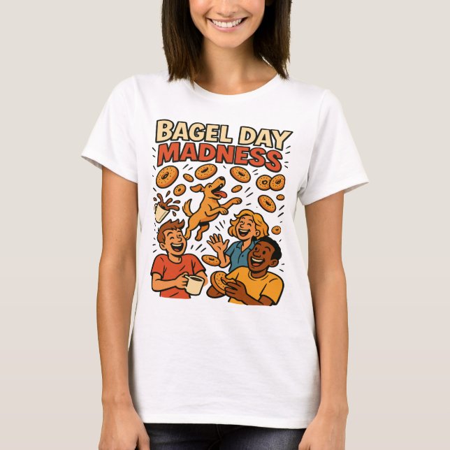 T-shirt Bagel Day Madness Funny Retro Art (Devant)
