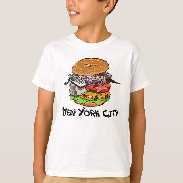T-shirt Bagel New York City avec tout NYC (Devant)