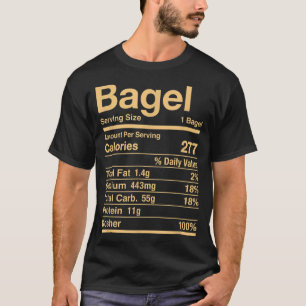 T-shirt Bagel Nutrition Facts Jewish Kosher Food Hanoukka