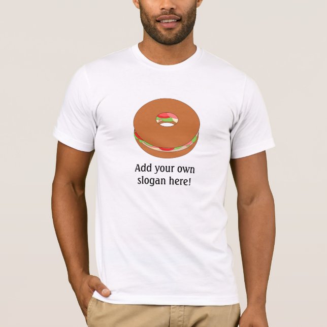 T-shirt Bagel : Slogan personnalisable (Devant)