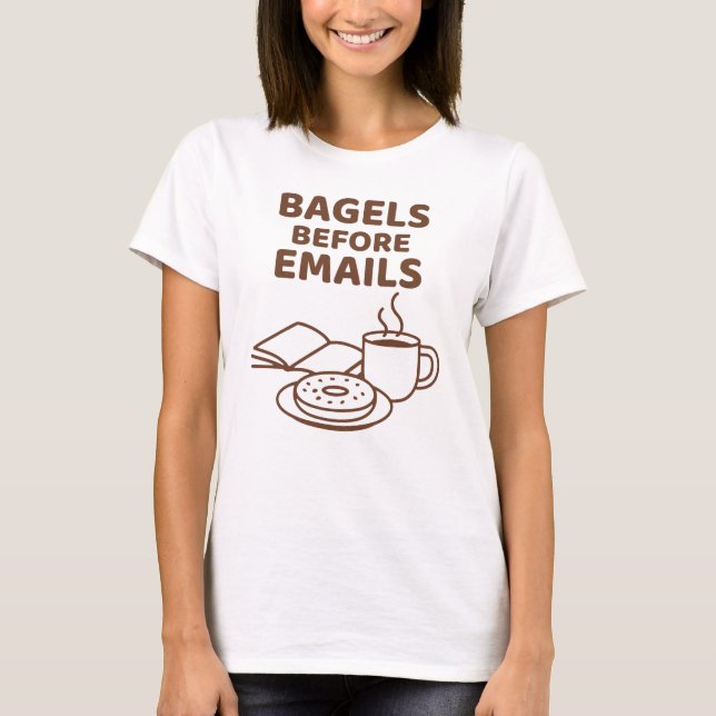 T-shirt Bagels avant e-mails Funny Line Art (Devant)