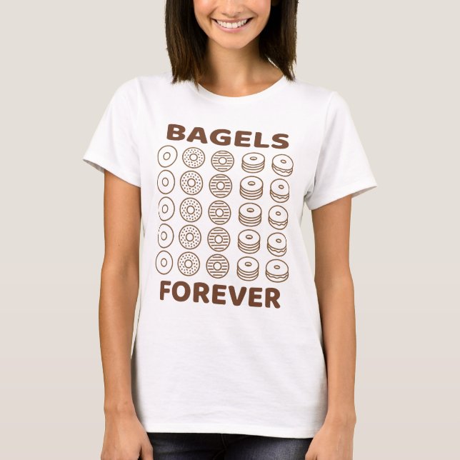 T-shirt Bagels Conception d'icône minimale pour toujours (Devant)