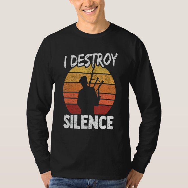 T-shirt Bagpipe I Détruire le silence (Devant)