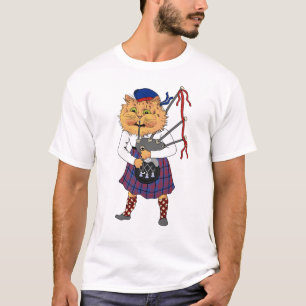 T-shirt Bagpipe jouant au chat écossais