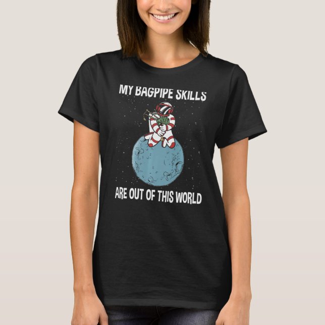 T-shirt Bagpipe musicien bagpiper atronaute (Devant)