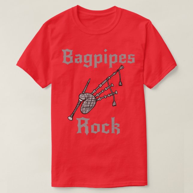 T-shirt Bagpipes Rock musicien écossais Rock Goth (Design devant)