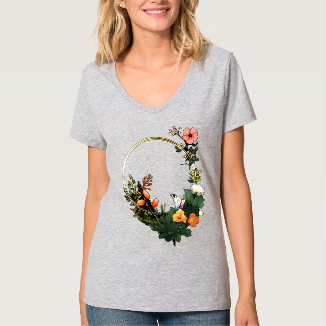 T-shirt Bague à fleurs (Devant)